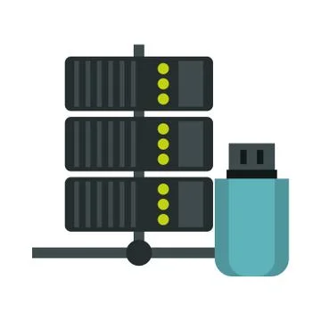 Computer desktop tower with usb memory Stock Illustration