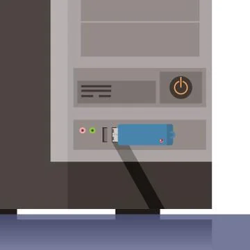 Computer desktop, vector illustration Stock Illustration