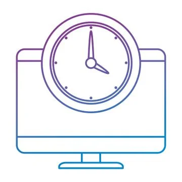 Computer desktop with watch Stock Illustration