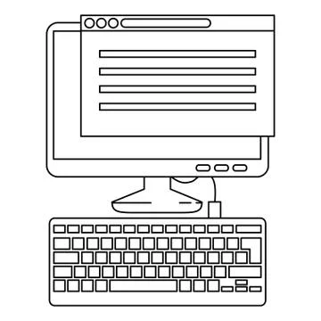 Computer desktop with webpage template Stock-Illustration