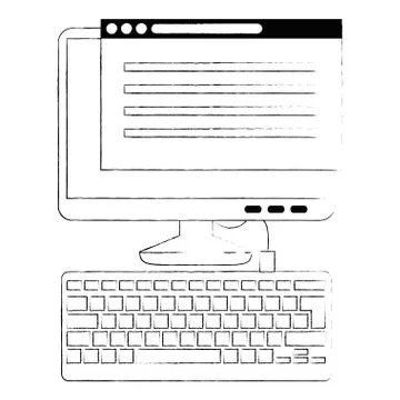 Computer desktop with webpage template Stock-Illustration