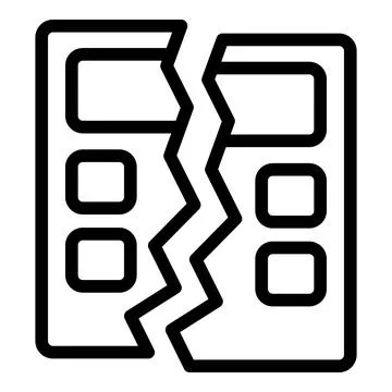Computer destroy icon outline vector. Data loss Stock Illustration