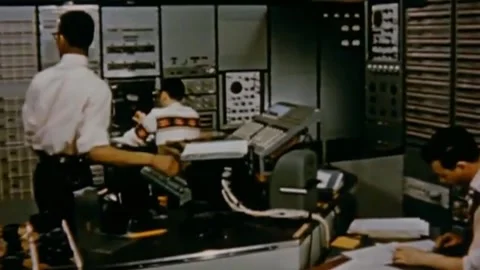 Computer development. Development and modernization of the first computers.  Stock Footage 235867753