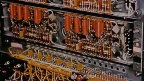 Computer development. Development and modernization of the first computers.  Stock Footage 235867801