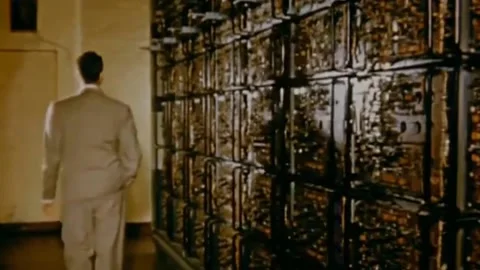 Computer development. Development and modernization of the first computers.  Stock Footage 235868050