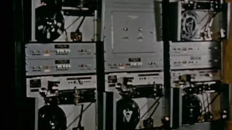 Computer development. Development and modernization of the first computers.  Stock Footage 235868234