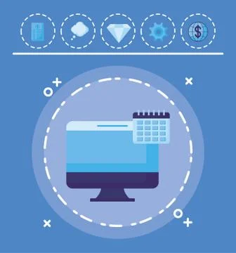 Computer device design Stock Illustration