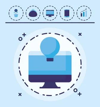 Computer device design Stock Illustration