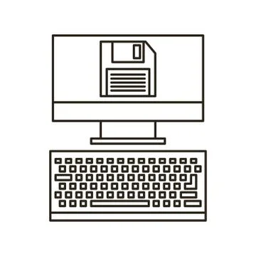 Computer device icon Stock Illustration