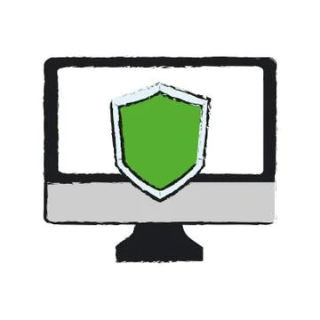 Computer device icon Illustrazione stock