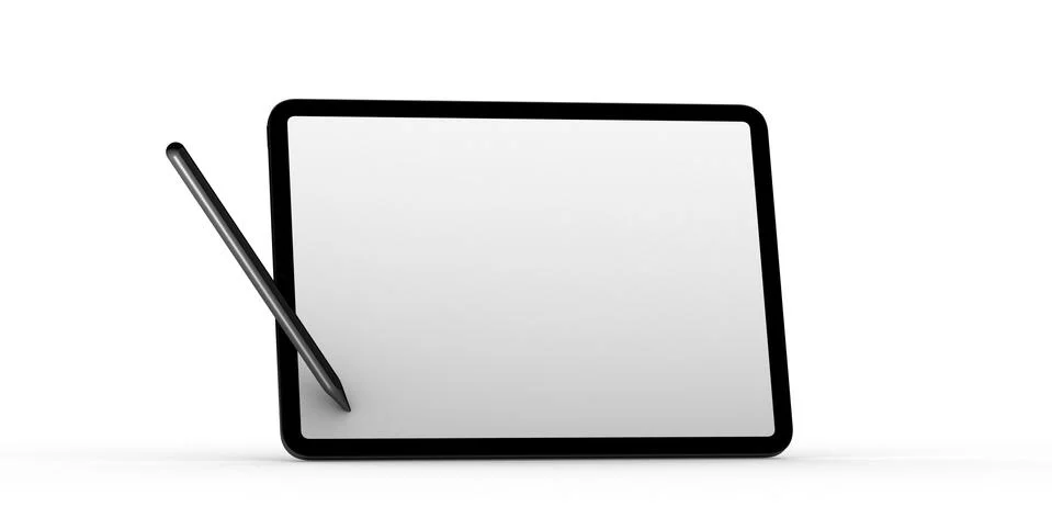 A computer device mobile isolated background 3d Illustrazione stock