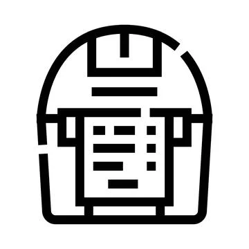 Computer device processing data line icon concept Stock Illustration