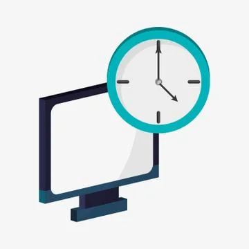 Computer device technology clock time Illustrazione stock