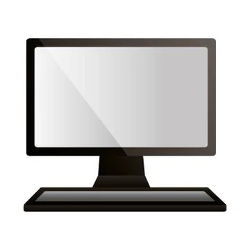 Computer device on white background Stock Illustration