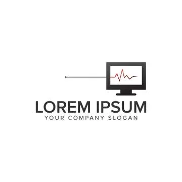 Computer Diagnosis logo design concept template. fully editable vector 스톡 일러스트