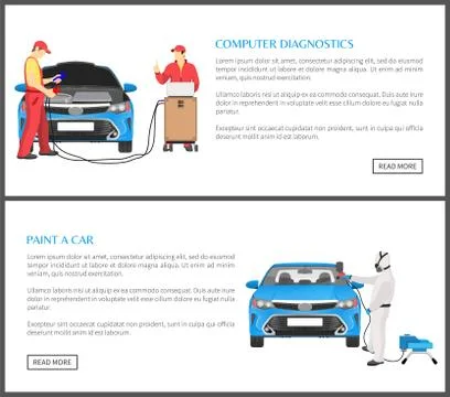 Computer Diagnostic Collection Vector Illustration Illustrazione stock