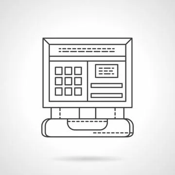 Computer diagnostic flat line vector icon Illustrazione stock