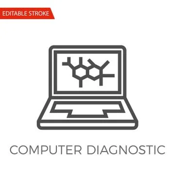 Computer Diagnostic Vector Icon Illustrazione stock