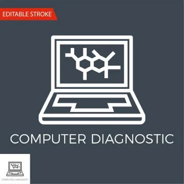 Computer Diagnostic Vector Icon 스톡 일러스트