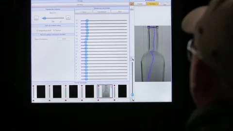 Computer diagnostics to bottle factory Stock Footage 75312723