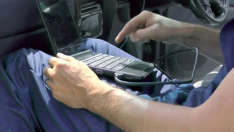 Computer diagnostics of a car Stock Footage 77907491