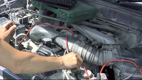 Computer diagnostics of a car Stock Footage 78141345