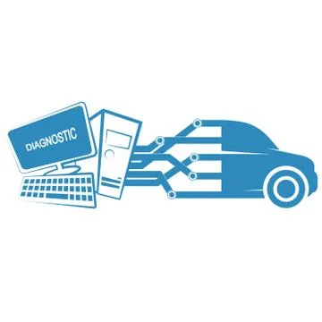Computer diagnostics of cars Stock Illustration