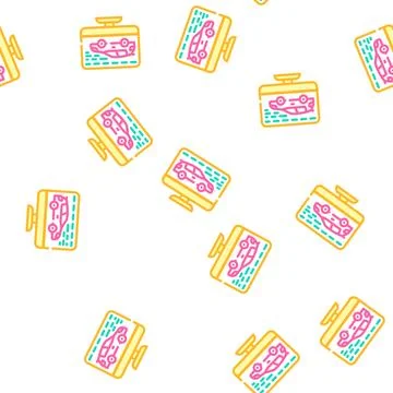 Computer diagnostics of cars vector seamless pattern Stock Illustration