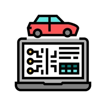 Computer diagnostics color icon vector illustration Stock Illustration