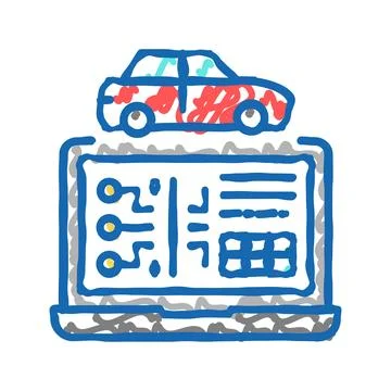 Computer diagnostics color icon vector isolated illustration Stock Illustration