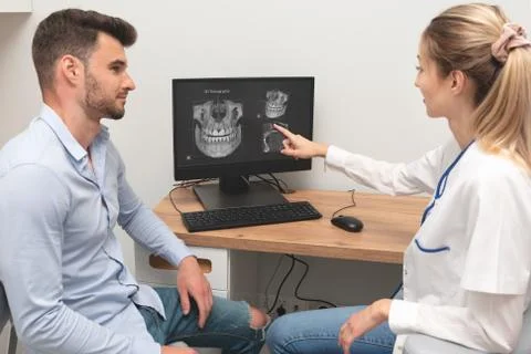 Computer diagnostics dental tomography 스톡 사진