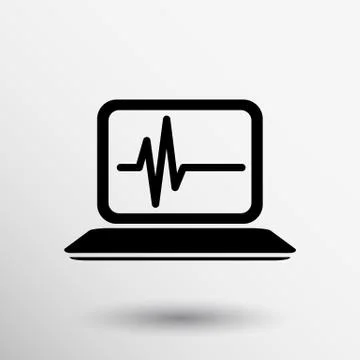 Computer diagnostics icon laptop test isolated technical Stock Illustration