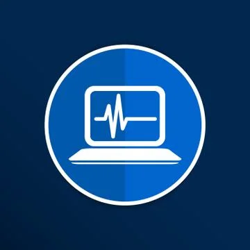 Computer diagnostics icon laptop test isolated technical Stock Illustration