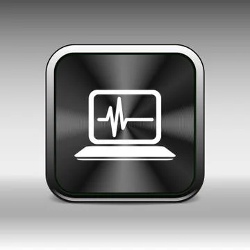 Computer diagnostics icon laptop test isolated technical Stock Illustration