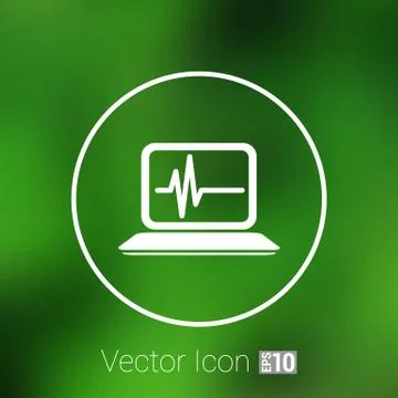 Computer diagnostics icon laptop test isolated technical Stock Illustration