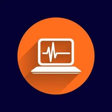 Computer diagnostics icon laptop test isolated technical Illustrazione stock