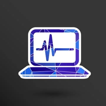 Computer diagnostics icon laptop test isolated technical Stock Illustration