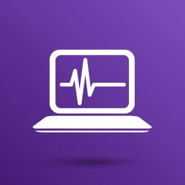 Computer diagnostics icon laptop test isolated technical Stock Illustration