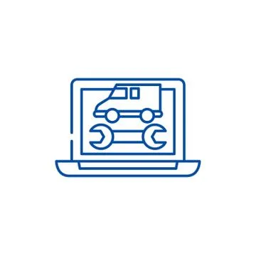 Computer diagnostics line icon concept. Computer diagnostics flat vector symbol Illustrazione stock