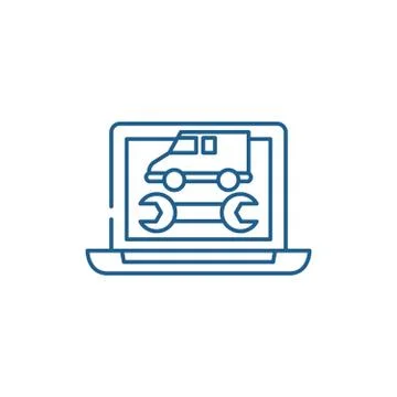 Computer diagnostics line icon concept. Computer diagnostics flat vector symbol Stock Illustration