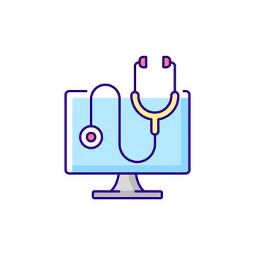 Computer diagnostics RGB color icon Illustrazione stock