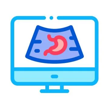 Computer diagnostics of stomach icon vector outline illustration イラスト素材