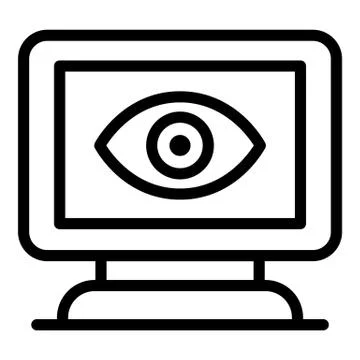 Computer diagnostics of vision icon, outline style Stock Illustration