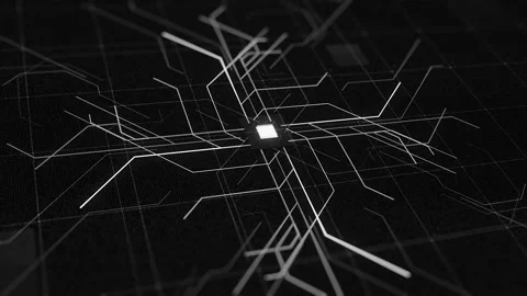 Computer diagram of moving networks of Internet. Animation. Centralized diagram Stock Footage 142323225