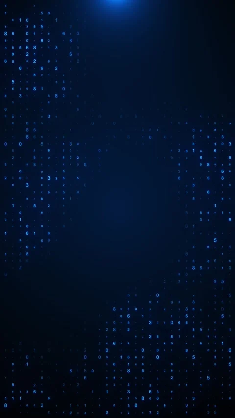 Computer digital Binary Code scrolling computer landscape Programming code Stock Footage 312437567