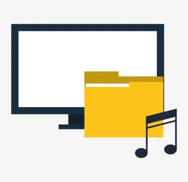 Computer digital folder music Illustrazione stock