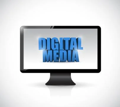 Computer digital media illustration design Stock Illustration