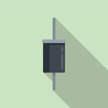 Computer diode icon flat . Semiconductor light イラスト素材