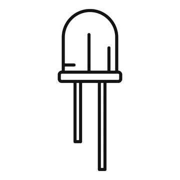 Computer diode icon outline . Semiconductor light Stock Illustration