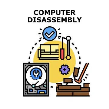 Computer disassembly concept with repair tools illustration イラスト素材